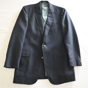 Vtg Austin Reed 42L Navy Blue Hopsack USA Made Mens Blazer Sport Coat Jacket